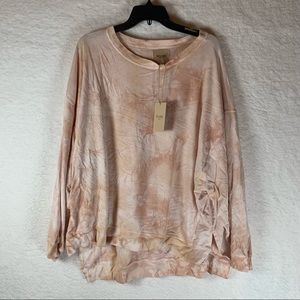 Found Tie-Dye High-Low Pullover Sweatshirt Light Pink‎ Womens Size L NWT 5119